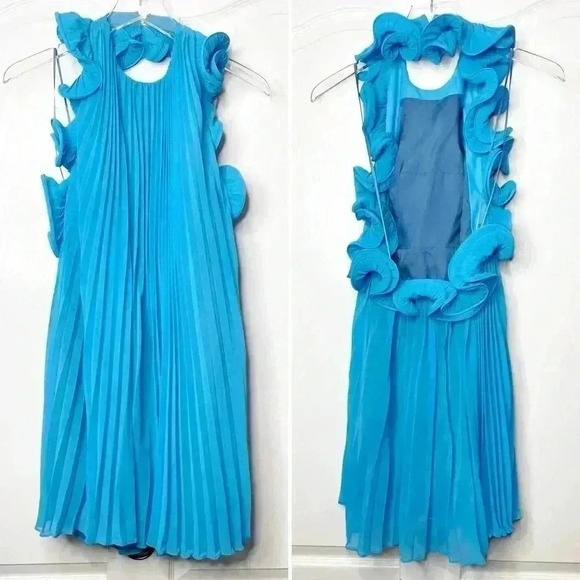 AMUR Blue Ruffle Dress - Picture 5 of 9